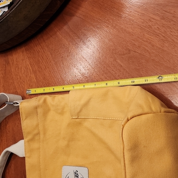 Lily Queen canvas yellow and cream tote! Strong and fun zippered tote!! - Picture 4 of 9